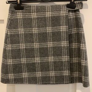 Theory plaid and wool mini skirt, size 00